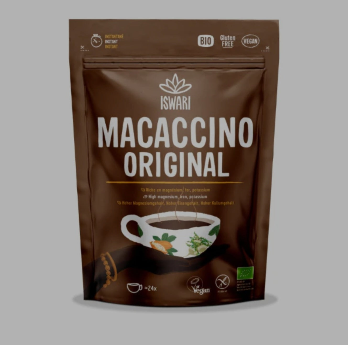 Iswari, BIO Macaccino Original, Gluten Free, 250g