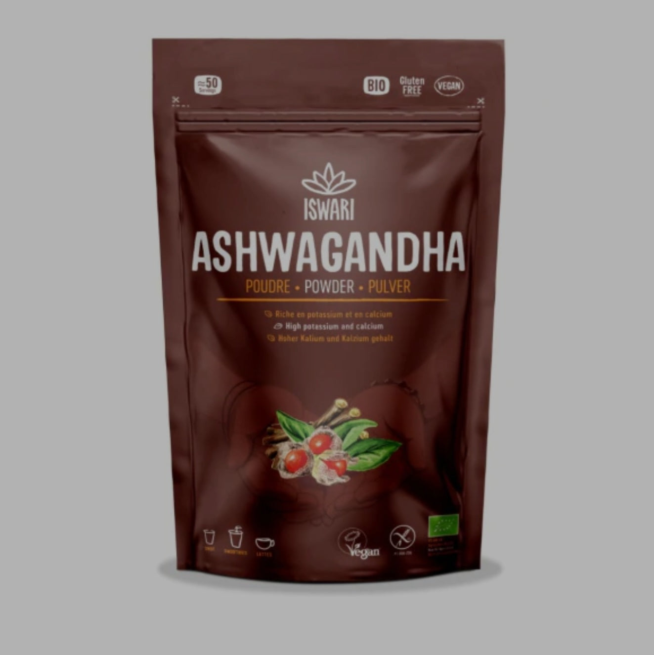 Iswari, BIO Ashwagandha Powder, Gluten Free, 150g