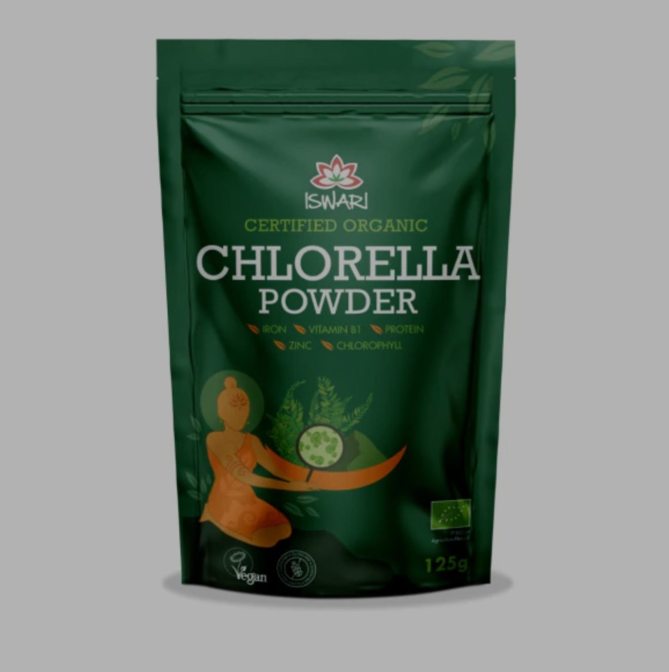 Iswari, BIO Chlorella Powder, Gluten Free, 125g