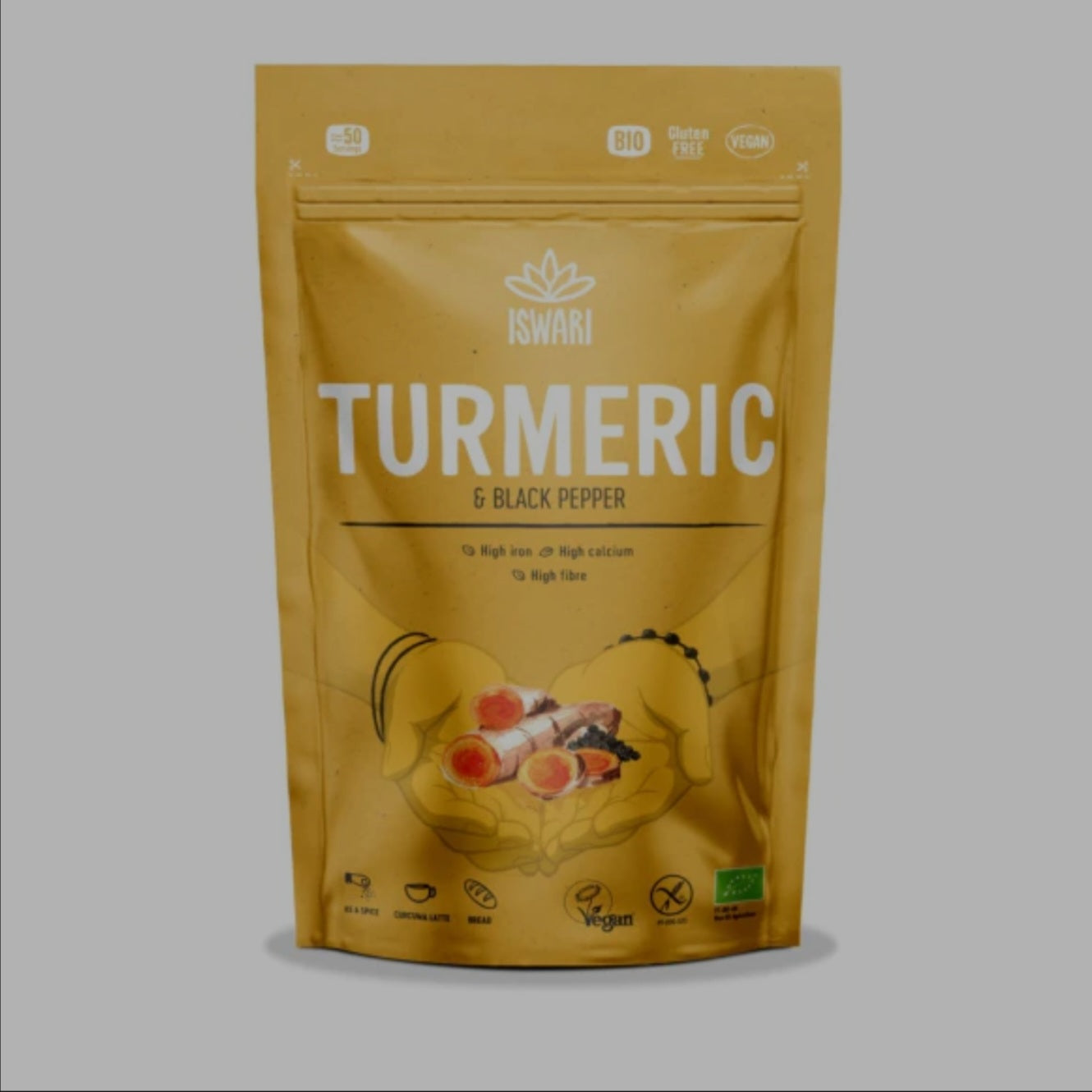 Iswari, BIO Turmeric & Black Pepper Powder, Gluten Free, 150g