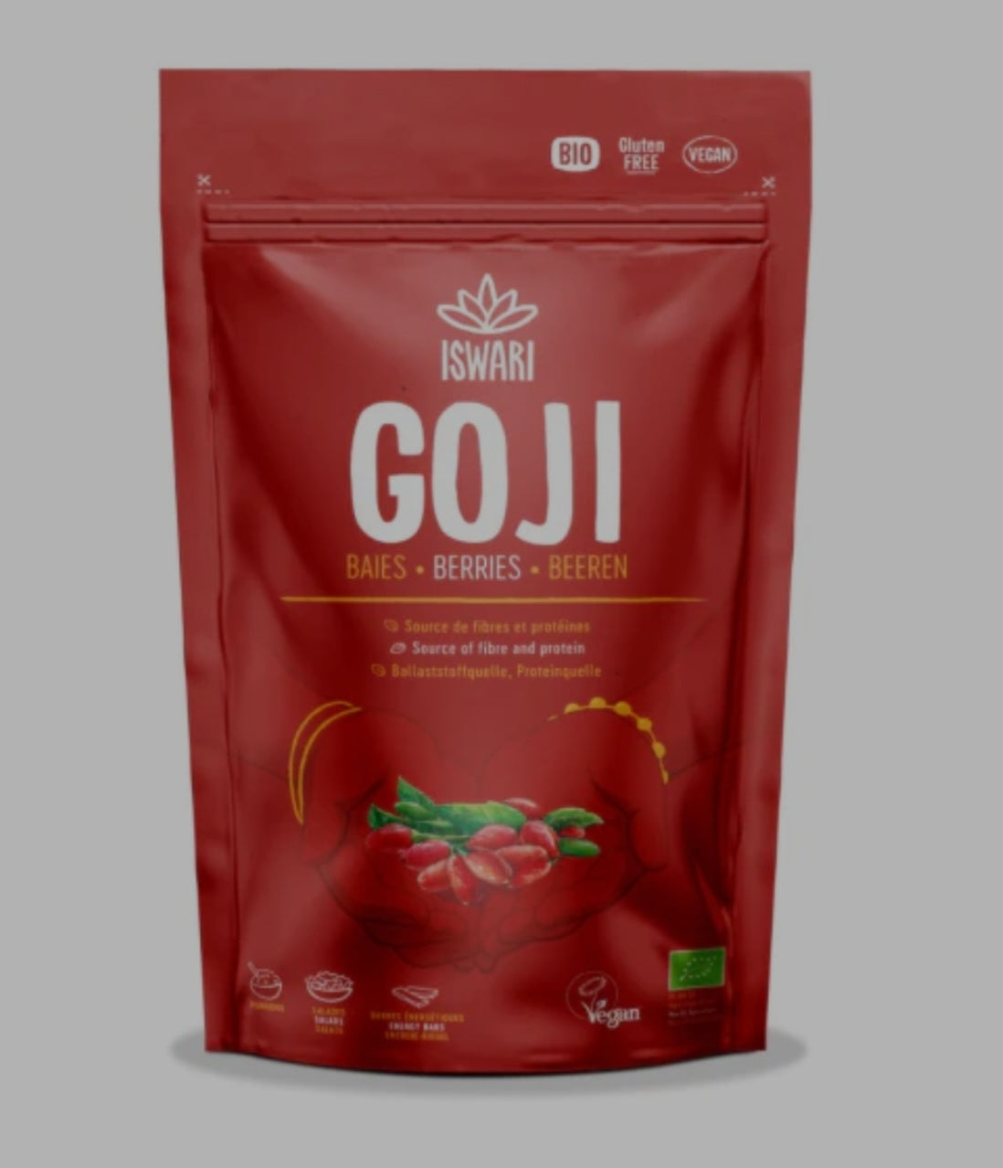 Iswari, BIO Goji Berries, Gluten Free, 125g