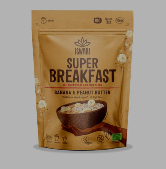 Iswari, BIO Super Breakfast, Banana & Peanut Butter, Gluten Free, 360g