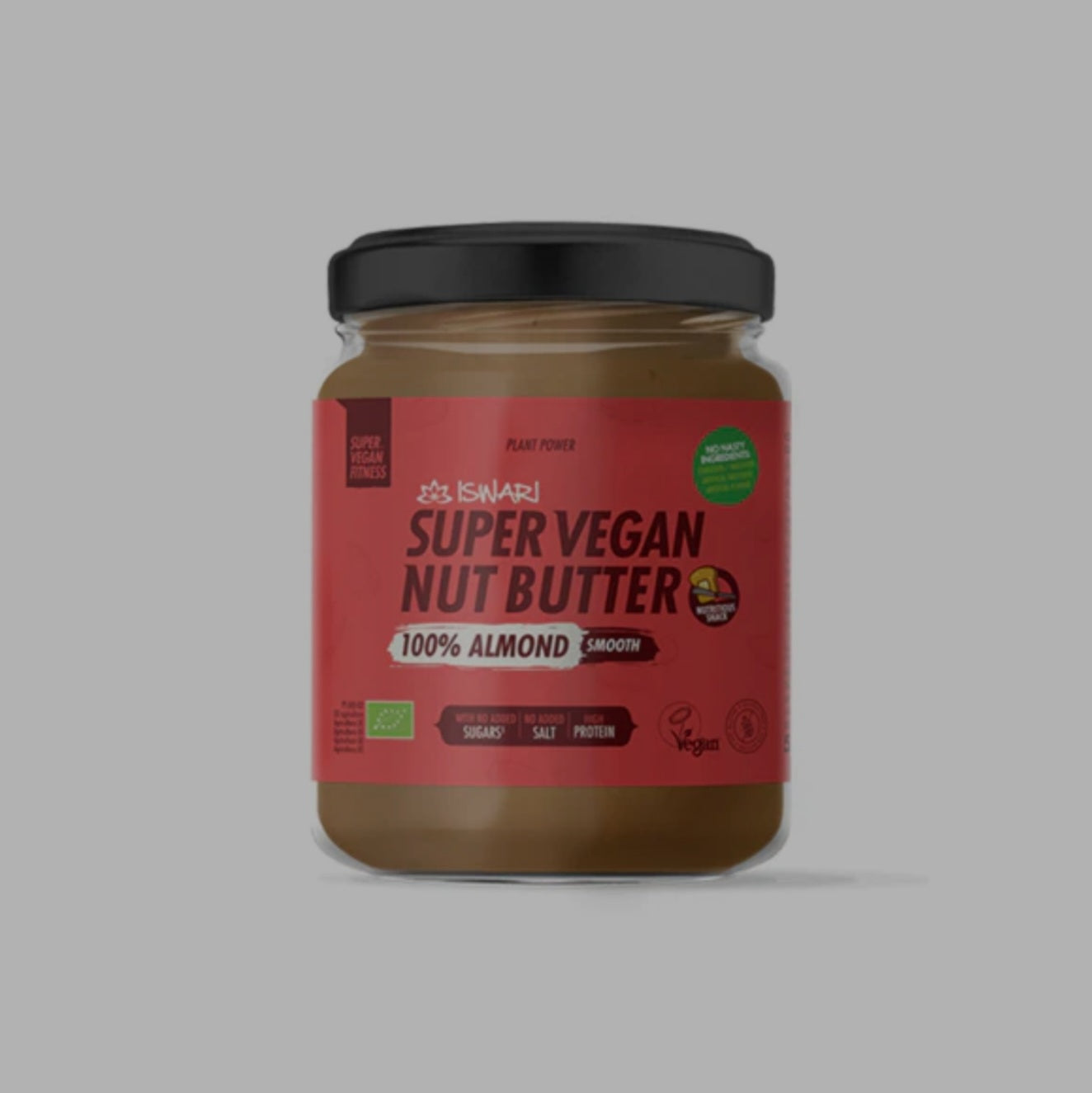 Iswari, BIO Super Vegan Roasted Almond Butter, Gluten Free, 500g