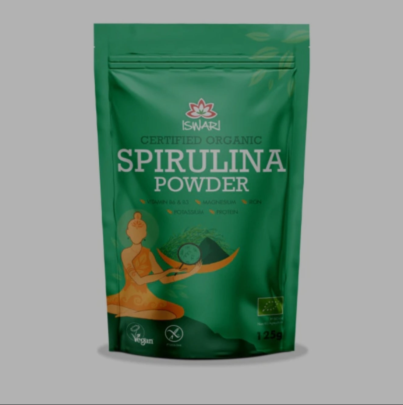 Iswari, BIO Spirulina Powder, Gluten Free, 125g