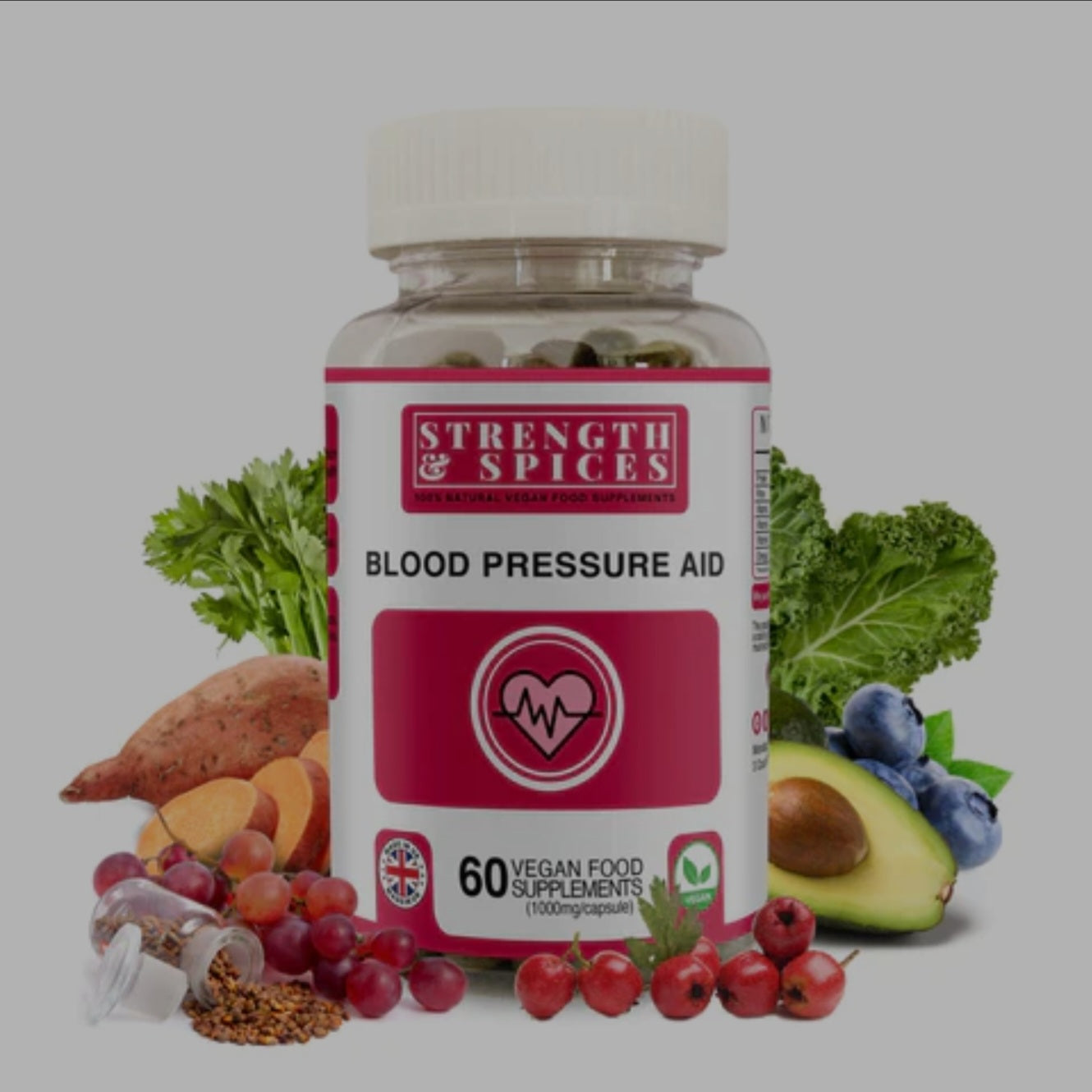 Blood Pressure Aid 90 capsules- Strength & Spices