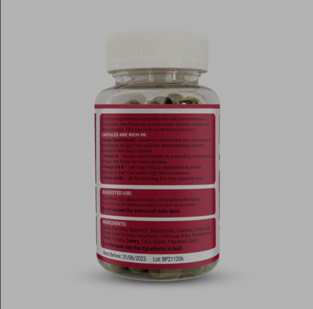 Blood Pressure Aid 90 capsules- Strength & Spices